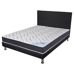 Ebac Matelas + Sommier + Tete SR9 Deco 140x190 Melior - H. 20 cm - Soutien ferme