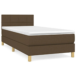 vidaXL Sommier à lattes de lit avec matelas Marron foncé 100x200 cm