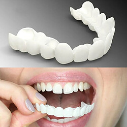 2Pcs Silicone Snap Inférieur Faux Dents Facettes Prothèses Dentaires Couvre-dents Blanc