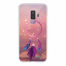 Evetane Coque Samsung Galaxy S9 Plus 360 intégrale avant arrière transparente Coque Samsung Galaxy S9 Plus 360 intégrale transparente Attrape rêve rose Tendance Evetane.