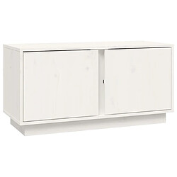 Maison Chic Meuble TV scandinave - Banc TV pour salon Blanc 80x35x40,5 cm Bois de pin massif -MN84586