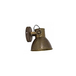 L'Héritier Du Temps Luminaire Tendance ELAY Applique ou Plafonnier industriel Rampe 1 Spot en Bois et Métal Patiné Bronze 18x19x20cm