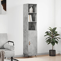 vidaXL Buffet haut Gris béton 34,5x34x180 cm Bois d'ingénierie