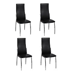 Decoshop26 Lot de 4 chaises de salle à manger cuisine design ergonomique synthétique noir CDS021827 