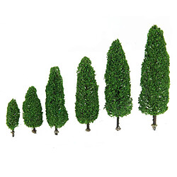 6pcs 2.28 - 5.9 Pouces Arbre Cyprè Train Miniature Paysage Modèle