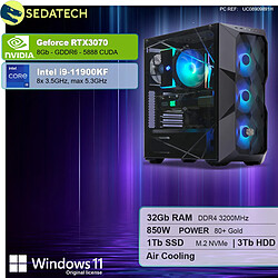 Sedatech PC Gamer Pro • Intel i9-11900KF • RTX3070 • 32Go RAM • 1To SSD M.2 • 3To HDD • Windows 11