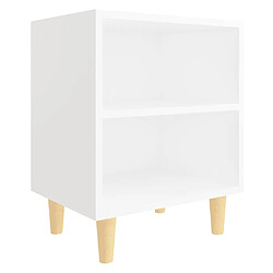 Avis vidaXL Tables de chevet avec pieds en bois 2 pcs Blanc 40x30x50 cm