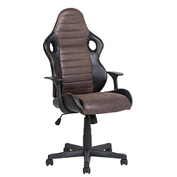 Beliani Chaise de bureau Cuir PU Marron SUPREME