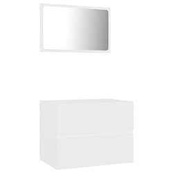 vidaXL Ensemble de meubles salle de bain 2 pcs blanc bois d'ingénierie