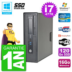 PC HP EliteDesk 800 G1 SFF i7-4770 RAM 16Go SSD 120Go Graveur DVD Wifi W7 · Occasion 