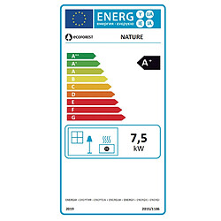 Poêle à granulés de bois 7.5kw noir - 20893 - ECOFOREST