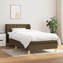 Maison Chic Structures de lit + matelas,Lit à sommier tapissier avec matelas Marron foncé 100x200 cm -MN63984