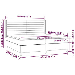 Acheter vidaXL Sommier à lattes de lit matelas LED Gris foncé 200x200 cm Tissu