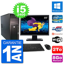 PC Tour HP Z210 Ecran 22" Intel i5-2400 RAM 8Go Disque Dur 2To Windows 10 Wifi · Occasion 