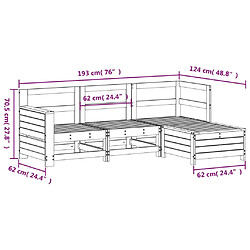 vidaXL Salon de jardin 4 pcs bois massif sapin de douglas pas cher