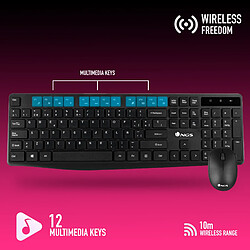 Acheter NGS ALLURE KIT ITALIAN: combo avec souris et clavier sans fil 2,4 GHz. 12 touches FN + multimedia. 1200 dpi DISPOSITION: ITALIEN - QWERTY