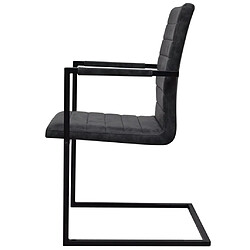 Acheter Decoshop26 Lot de 2 chaises de salle à manger cuisine cantilever design moderne synthétique noir CDS020372