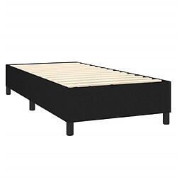 Avis vidaXL Sommier à lattes de lit avec matelas Noir 100x200 cm Tissu