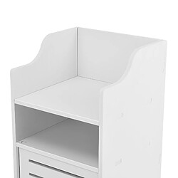 Avis Helloshop26 Meuble bas pour salle de bain meuble colonne de rangement à porte avec plusieurs compartiments de stockage 72 cm panneau de particules blanc 03_0005818