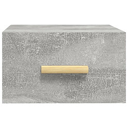 Maison Chic Table de chevet murale - Table de Nuit gris béton 35x35x20 cm pas cher