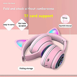 Avis Universal Casque bluetooth sans fil lumineux oreille de chat casque portable pliable pc