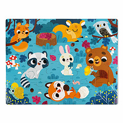 Puzzle enfant tactile Les animaux de la forêt 20 pièces - Janod pas cher