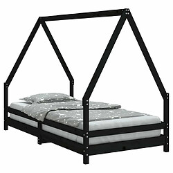 Maison Chic Lit simple Cadre de lit pour enfants,Lit d'Enfant Moderne noir 90x190 cm bois de pin massif -MN97061