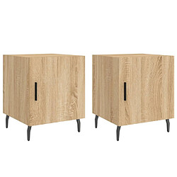 Maison Chic Lot de 2 Tables de chevet - Tables de Nuit chêne sonoma 40x40x50 cm bois ingénierie