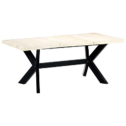 vidaXL Table à dîner Blanc 180x90x75 cm Bois de manguier massif