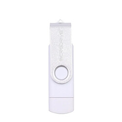 Wewoo Clé USB MicroDrive 64 Go USB 2.0 pour téléphone et ordinateur Double disque rotatif OTG Metal U Blanc