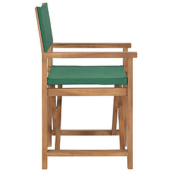 Acheter vidaXL Chaises de metteur en scène lot de 2 Bois de teck massif Vert