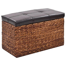 Avis vidaXL Banc avec 2 poufs Jacinthe d'eau Marron et noir