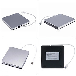 ARZOPA Lecteur de CD / DVD externe USB 3.0 de type Pop-up Compatible avec Windows - Argent