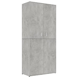 vidaXL Armoire à chaussures Gris béton 80x39x178 cm Bois d'ingénierie