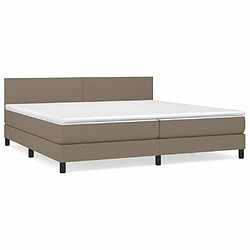 Maison Chic Lit adulte- Lit + matelas,Sommier à lattes de lit avec matelas Taupe 200x200 cm Tissu -GKD70543