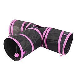 Acheter Kitty pliable trois voies tente tunnel de chat pour animaux de compagnie jouet pour chaton fun rose