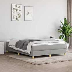 vidaXL Sommier à lattes de lit avec matelas Gris clair 140x200cm Tissu