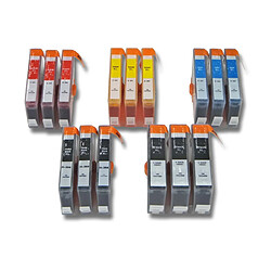 vhbw 15x cartouche d'encre compatible lot pour HP Photosmart CN503B, CN216B, CN255B, CQ521B 