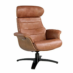 Angel Cerda Fauteuil pivotant en cuir de couleur camel