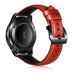 Wewoo Bracelet pour montre connectée de sport en cuir arbre Samsung Galaxy Watch Active 22 mm rouge