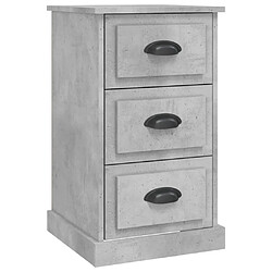 Maison Chic Table de chevet,Table de Nuit,Meuble de Rangement gris béton 39x39x67 cm bois d'ingénierie