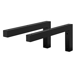 ML-Design Set 2x Consoles Murales en Forme de L, 300x150x30 mm, Noir, Acier, Design Flottant Équerre, Supports d'Étagère en Angle pour Lavabo/Table pour Salle de Bain/Salon, Matériel de Montage Inclus 