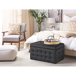 Beliani Coffre de rangement chesterfield noir MICHIGAN