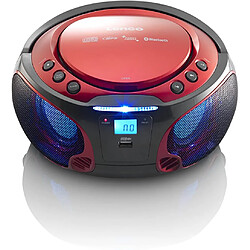 Lenco mini chaine hifi stéréo FM CD BLUETOOTH USB rouge noir