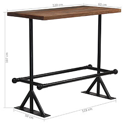 vidaXL Table de bar Bois de récupération massif Marron foncé pas cher