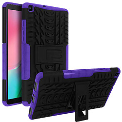 Avizar Coque Galaxy Tab A 8.0 2019 Rigide Silicone Béquille Support Noir et violet