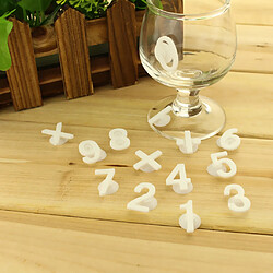 14pcs Verre Numérique étiquette Vin Tasse Tag Marqueur Identifiant Ventouse Décor Blanc Tags