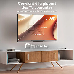 ONKRON Bras Articulé TV Mural pour 32 - 65 Pouces TV & Ecran jusqu'à 41 kg - Support Mural TV Orientable et Inclinable avec VESA 100x100 - VESA 400x400 mm/Fixation TV Murale avec Rotation M4R-B Noir