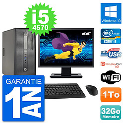 PC Tour HP ProDesk 600 G1 Ecran 22" i5-4570 RAM 32Go Disque 1To Windows 10 Wifi · Occasion 