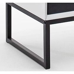 Avis Pegane Table de chevet / table de nuit coloris blanc / noir -Longueur 45 x hauteur 57 x Profondeur 40 cm